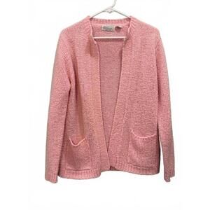 Vintage Townhouse Pink Open Cardigan Sweater, Women's Medium, Like New